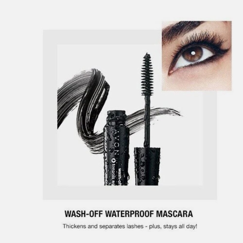 Avon Wash-Off Waterproof Mascara - Black Mascara - Shade W01 -‎ M-2